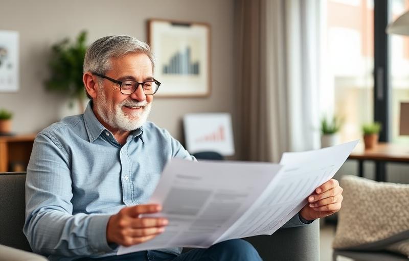 Leads PER et défiscalisation 2026 Senior souriant planifiant sa retraite avec des documents financiers PER