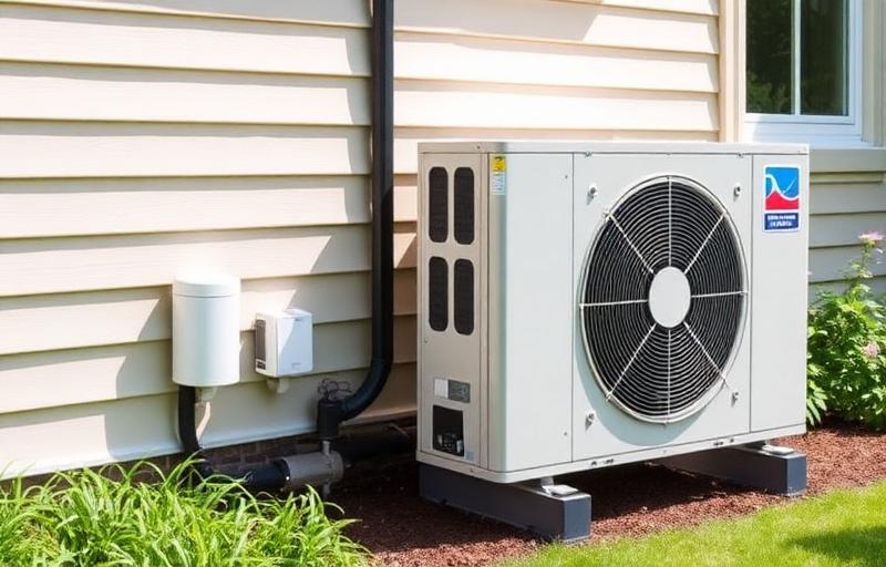 Leads pompe à chaleur 2026 – guide installateurs Pompe à chaleur air-eau installée devant une maison résidentielle